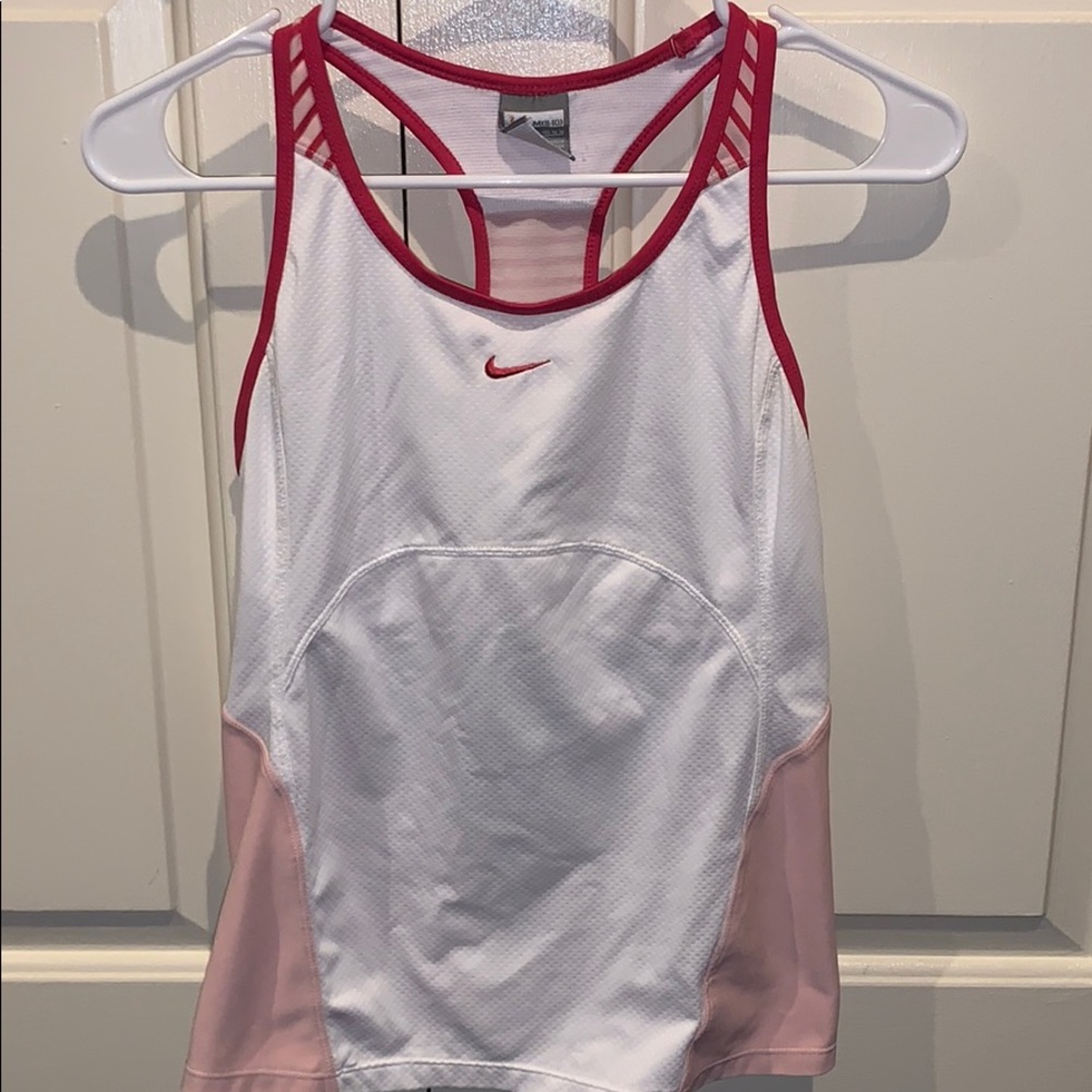 Nike Pink and White Tank Top